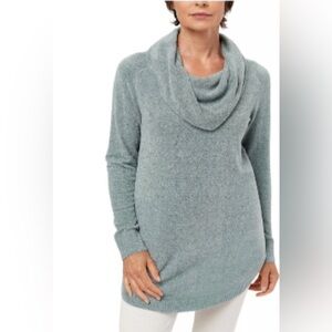 Barefoot Dreams CozyChic Ultra Lite cowl neck long sleeve sweater tunic small